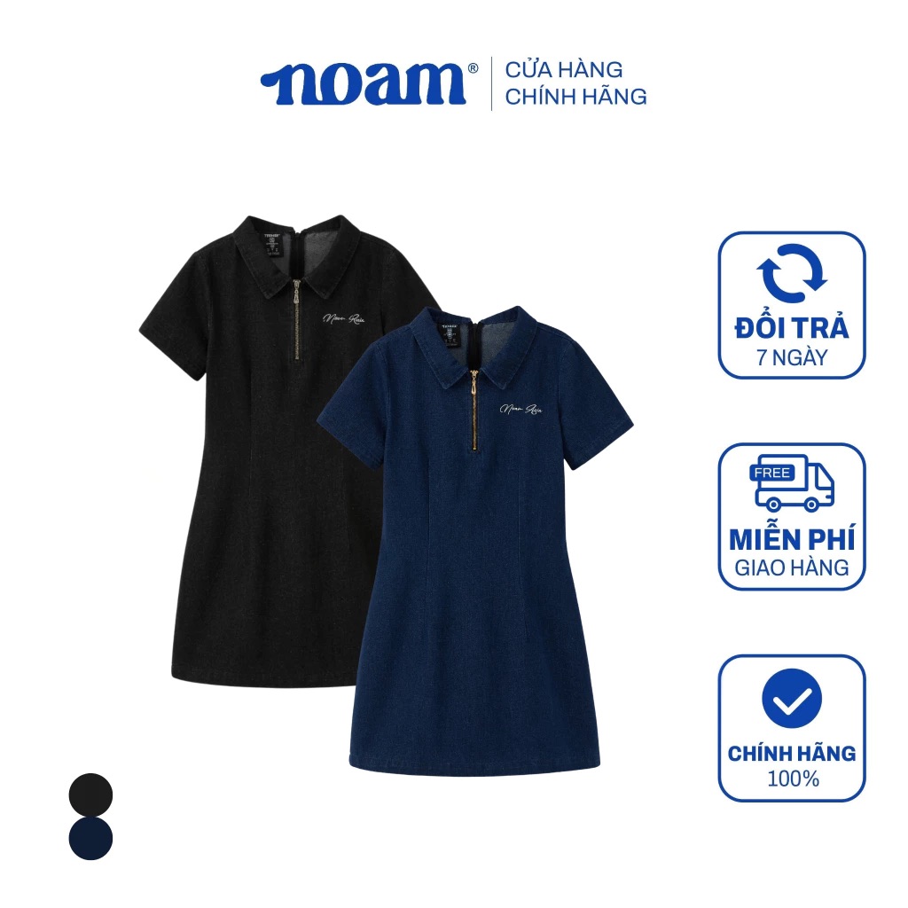 Váy Polo Denim Grove NOAM Dáng Ôm Body ngắn Chất liệu cao cấp - Màu xanh